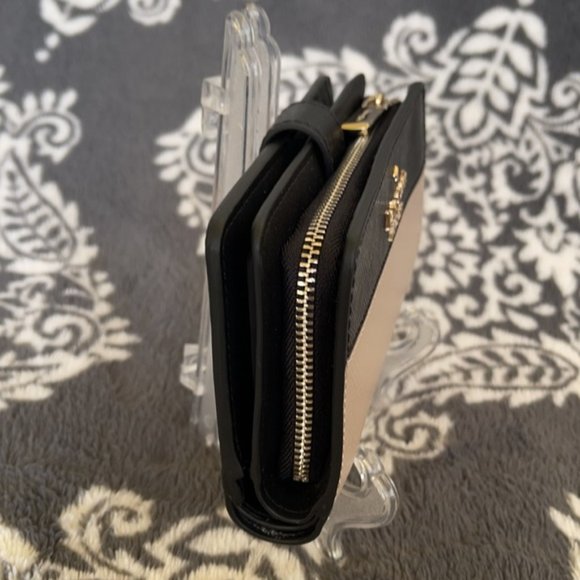 Kate Spade Staci Colorblock Medium Compact Bifold Wallet Warm Beige Multi - Picture 8 of 16